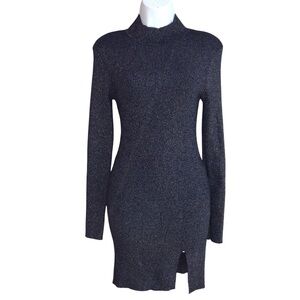 Lilyful Shimmer Bodycon Long Sleeve Mini Dress NEW